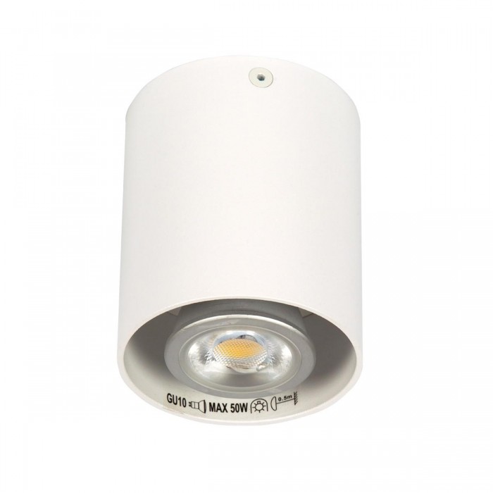VK/03002/W - Φωτιστικό οροφής κύλινδρος, 240V, GU10/Par16, Max 12W (LED), IP20, λευκό VK/03002/W - Φωτιστικό οροφής κύλινδρος, 240V, GU10/Par16, Max 12W (LED), IP20, λευκό