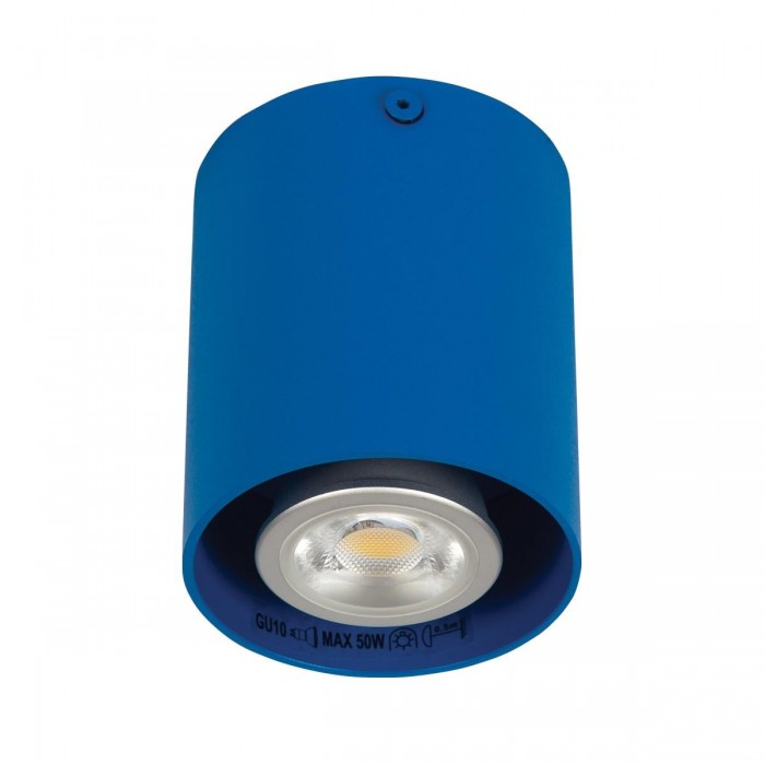 VK/03002/DB - Φωτιστικό οροφής κύλινδρος, 240V, GU10/Par16, Max 12W (LED), IP20, μπλε σκούρο