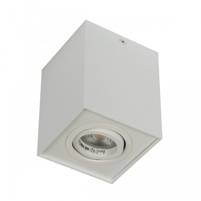 VK/03005/W - Φωτιστικό οροφής κύβος, 240V, GU10/PAR16, Max 12W (LED), IP20, κινητό, 9.6x9.6x12.5cm, λευκό VK/03005/W - Φωτιστικό οροφής κύβος, 240V, GU10/PAR16, Max 12W (LED), IP20, κινητό, 9.6x9.6x12.5cm, λευκό