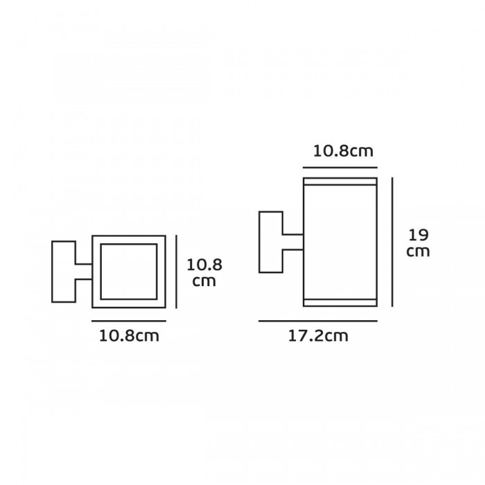 VK/01064/G - Φωτιστικό τοίχου, 240V, E27/Par30, Max 20W (LED), IP54, 10.8x10.8x19x17.2(βάθος)cm, γκρι VK/01064/G - Φωτιστικό τοίχου, 240V, E27/Par30, Max 20W (LED), IP54, 10.8x10.8x19x17.2(βάθος)cm, γκρι