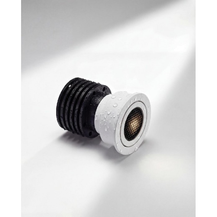 VK/04722/B/C - Μαύρο. Χωνευτό σταθερό σποτ led. 4000K. 10W. 535lm. 24°. AC200-240V. DC25-40V 250mA. LED Bridgelux. 50.000 hrs. -20° → 45°C. Dim no. Bath ceiling. CRI>90. ø6.2cm. Αλουμίνιο.  IP65