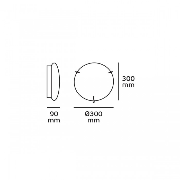 VK/03019/2/W - Φωτιστικό οροφής, Ε27x2, ΜΑΧ 2x42W, ø300mm