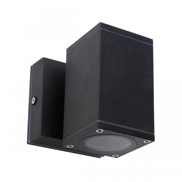 VK/01067/B - Φωτιστικό τοίχου, 240V, GU10/PAR16, Max 12W (LED), IP54, 6x6x11.2x10(depth)cm, μαύρο VK/01067/B - Φωτιστικό τοίχου, 240V, GU10/PAR16, Max 12W (LED), IP54, 6x6x11.2x10(depth)cm, μαύρο