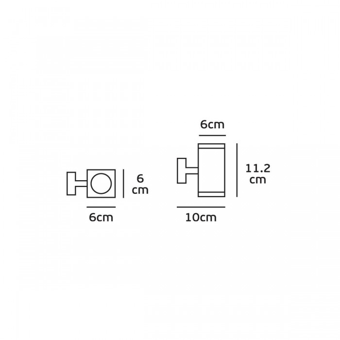VK/01067/G - Φωτιστικό τοίχου, 240V, GU10/PAR16, Max 12W (LED), IP54, 6x6x11.2x10(depth)cm, γκρι VK/01067/G - Φωτιστικό τοίχου, 240V, GU10/PAR16, Max 12W (LED), IP54, 6x6x11.2x10(depth)cm, γκρι