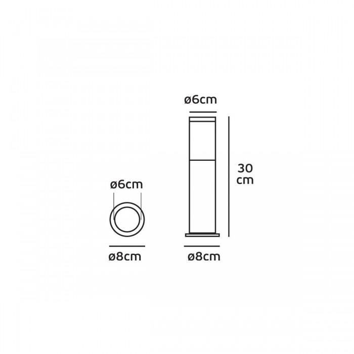  VK/01074/ABS -<p>Φωτιστικό δαπέδου, 240V, Max50w, E27, 30cm, IP65, ø8x30cm, μπρονζέ</p>