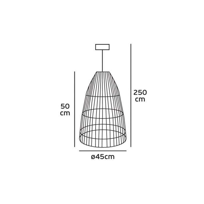 VK/03126PE/45 - Φωτιστικό κρεμαστό μπαμπού, 240V, Ε27, Max 20W (LED), IP20, ø45x50cm, μαύρο VK/03126PE/45 - Φωτιστικό κρεμαστό μπαμπού, 240V, Ε27, Max 20W (LED), IP20, ø45x50cm, μαύρο