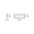 VK/02020/G/D - Φωτιστικό Led τοίχου, 220-240V, 2W, 6000K, 286lm, CRI>80, IP65, 23x8x2.7cm, γκρι 