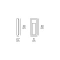 VK/02021/AN/W - Φωτιστικό Led τοίχου, 220-240V, 1W, 3000K, 70lm, CRI>80, IP65, 8x20x2.7cm, ανθρακί 
