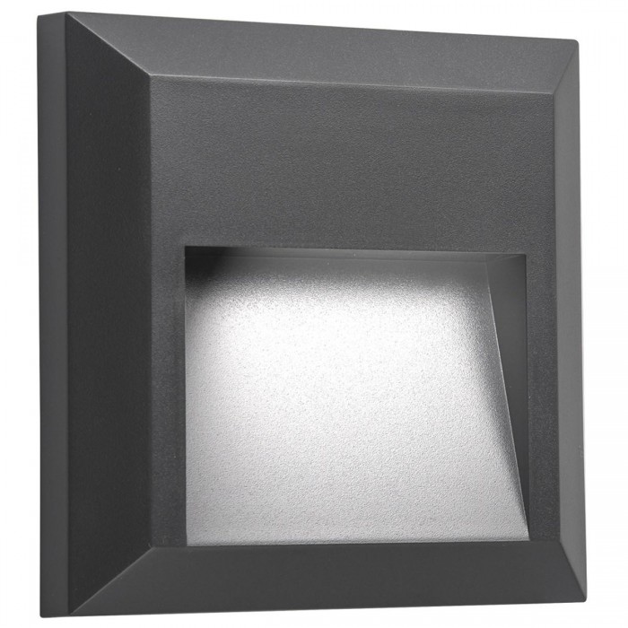 VK/02022/AN/W -<p>Φωτιστικό Led τοίχου τετράγωνο, 220-240V, 1W, 3000K, 144lm, CRI>80, IP65, 12.5x12.5x2.7cm, ανθρακί</p> VK/02022/AN/W -<p>Φωτιστικό Led τοίχου τετράγωνο, 220-240V, 1W, 3000K, 144lm, CRI>80, IP65, 12.5x12.5x2.7cm, ανθρακί</p>