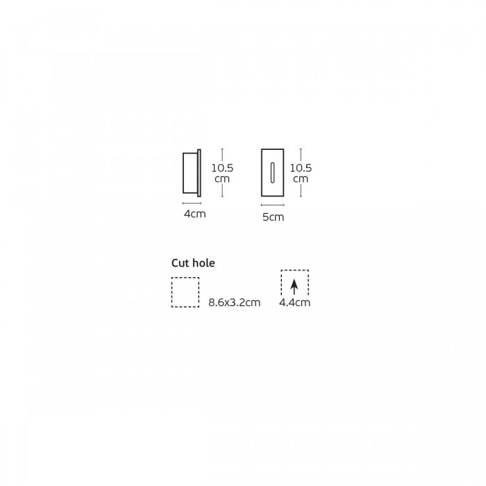 VK/02248/B/W - FUNE Φωτιστικό Led τοίχου χωνευτό, 220-240V. 3000K. 3W. 268lm. CRI>80. IP65, 5x10.5cm, μαύρο VK/02248/B/W - FUNE Φωτιστικό Led τοίχου χωνευτό, 220-240V. 3000K. 3W. 268lm. CRI>80. IP65, 5x10.5cm, μαύρο