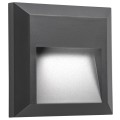 VK/02022/AN/D - Φωτιστικό Led τοίχου τετράγωνο, 220-240V, 1W, 6000K, 154lm, CRI>80, IP65, 12.5x12.5x2.7cm, ανθρακί