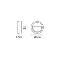VK/02023/G/W - Φωτιστικό Led τοίχου στρογγυλό, 220-240V, 2W, 3000K, 160lm, CRI>80, IP65, ø15x2.7cm, γκρι 