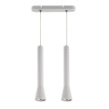 VK/03105PE/2/W - Φωτιστικό κρεμαστό αλουμινίου, 240V, 2xGU10, Max 2x12W (LED), IP20, 2xø6(26)x150cm, λευκό