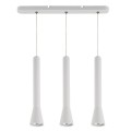 VK/03105PE/3/W - Φωτιστικό κρεμαστό αλουμινίου, 240V, 3xGU10, Max 3x12W (LED), IP20, 3xø6(45)x150cm, λευκό