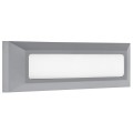 VK/02024/G/W - Φωτιστικό Led τοίχου, 220-240V, 3W, 3000K, 404lm, 120°, CRI>80, IP65, 23x8x2.7cm, γκρι 
