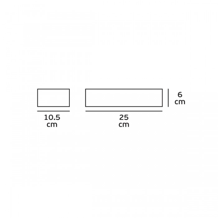 VK/04133WA/B/W - Φωτιστικό τοίχου LED, 220-240V, 6W, 3000K, 685lm, CRI>80, IP20, 25x6cm, μαύρο