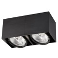 VK/03107CE/2/B - Σποτ οροφής, 2 κύβοι, 240V, 2xGU10/ES111, Max 2x20W (LED), 26.4x13.2x12cm, IP20, κινητό, μαύρο ματ