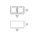 VK/03107CE/2/B - Σποτ οροφής, 2 κύβοι, 240V, 2xGU10/ES111, Max 2x20W (LED), 26.4x13.2x12cm, IP20, κινητό, μαύρο ματ