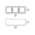 VK/03107CE/3/W - Σποτ οροφής, 3 κύβοι, 240V, 3xGU10/ES111, Max 3x20W (LED), 39.6x13.2x12cm, IP20, κινητό, λευκό ματ