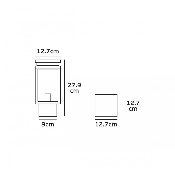 VK/03066/28/B - Φωτιστικό φανάρι δαπέδου, 240V, Ε27, Max 20W (LED), IP33, 12.7x12.7x27.9cm, μαύρο VK/03066/28/B - Φωτιστικό φανάρι δαπέδου, 240V, Ε27, Max 20W (LED), IP33, 12.7x12.7x27.9cm, μαύρο