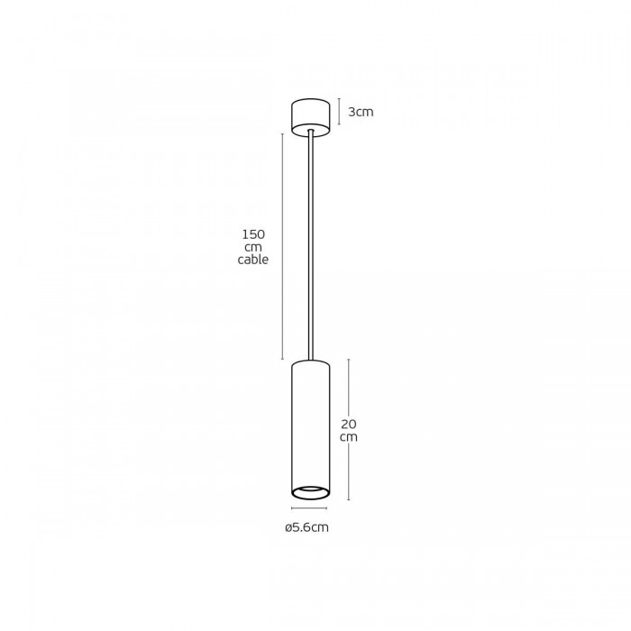 VK/03087/PE/20/W - Φωτιστικό κρεμαστό, λευκό. GU10. Max. 12W. (LED). IP20
