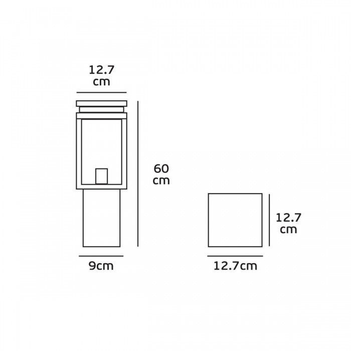 VK/03066/60/B - Φωτιστικό φανάρι δαπέδου, 240V, Ε27, Max 20W (LED), IP33, 12.7x12.7x60cm, μαύρο VK/03066/60/B - Φωτιστικό φανάρι δαπέδου, 240V, Ε27, Max 20W (LED), IP33, 12.7x12.7x60cm, μαύρο
