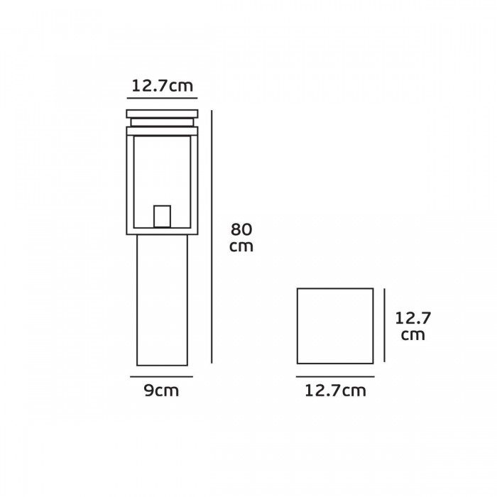 VK/03066/80/B - Φωτιστικό φανάρι δαπέδου, 240V, Ε27, Max 20W (LED), IP33, 12.7x12.7x80cm, μαύρο VK/03066/80/B - Φωτιστικό φανάρι δαπέδου, 240V, Ε27, Max 20W (LED), IP33, 12.7x12.7x80cm, μαύρο