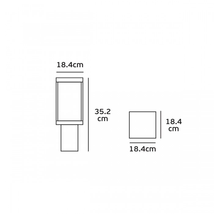 VK/03067/35/B - Φωτιστικό φανάρι δαπέδου, 240V, Ε27, Max 20W (LED), IP33, 18.4x18.4x35.2cm, μαύρο VK/03067/35/B - Φωτιστικό φανάρι δαπέδου, 240V, Ε27, Max 20W (LED), IP33, 18.4x18.4x35.2cm, μαύρο