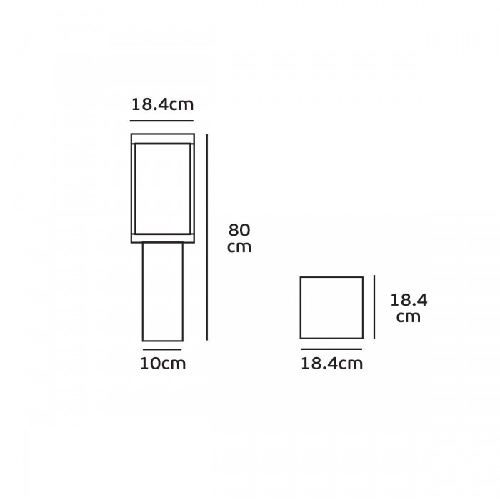 VK/03067/80/B - Φωτιστικό φανάρι δαπέδου, 240V, Ε27, Max 20W (LED), IP33, 18.4x18.4x80cm, μαύρο VK/03067/80/B - Φωτιστικό φανάρι δαπέδου, 240V, Ε27, Max 20W (LED), IP33, 18.4x18.4x80cm, μαύρο
