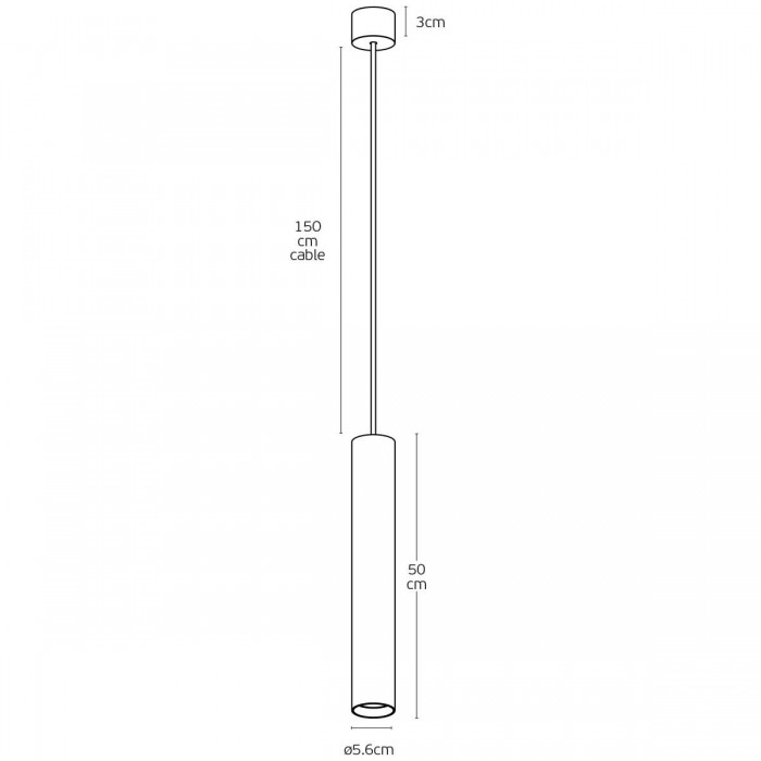 VK/03087/PE/50/W - Φωτιστικό κρεμαστό, λευκό. GU10. Max. 12W. (LED). IP20