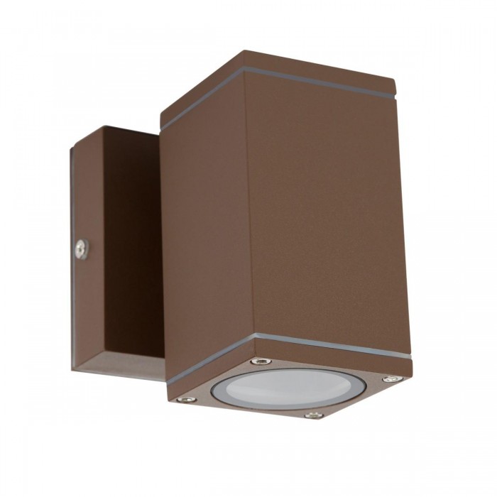 VK/01067/BR - Φωτιστικό τοίχου, 240V, GU10/PAR16, Max 12W (LED), IP54, 6x6x11.2x10(depth)cm, καφέ σκουριάς VK/01067/BR - Φωτιστικό τοίχου, 240V, GU10/PAR16, Max 12W (LED), IP54, 6x6x11.2x10(depth)cm, καφέ σκουριάς