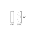 VK/02041/AN/W - Φωτιστικό Led τοίχου, 230V, 6W, 3000K, 254lm, CRI>80, IP54, 22.2x6.2x9.2cm, ανθρακί