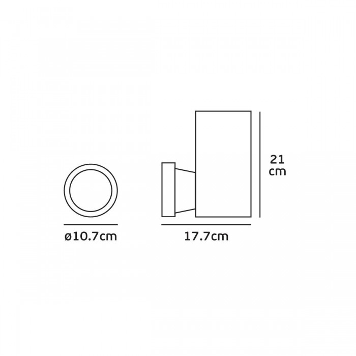 VK/01090/G - Φωτιστικό τοίχου, 240V, Ε27/A60, Max 20W (LED), IP54, ø10.7x21x17.7cm, γκρι VK/01090/G - Φωτιστικό τοίχου, 240V, Ε27/A60, Max 20W (LED), IP54, ø10.7x21x17.7cm, γκρι