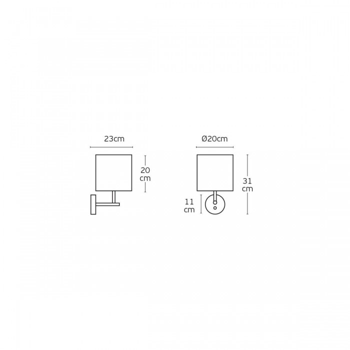 VK/03312/WA/BB - Φωτιστικό τοίχου, μαύρο. E27. Max. 20W (LED). IP20
