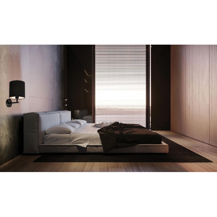 VK/03312/WA/BB - Φωτιστικό τοίχου, μαύρο. E27. Max. 20W (LED). IP20