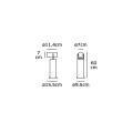 VK/02042/AN/P/W - Φωτιστικό Led κήπου, 220-240V, 6W, 3000K, 300lm, IP65, ø9.5x11.4x60cm, ανθρακί