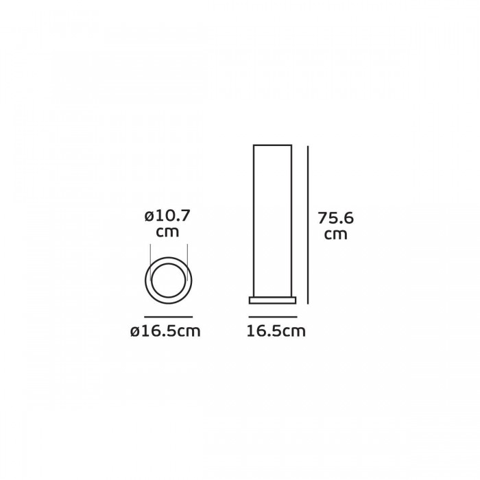  VK/01091/W/75 - Φωτιστικό δαπέδου, 240V, Max20W, E27, IP54, ø16.5x75.6cm, λευκό