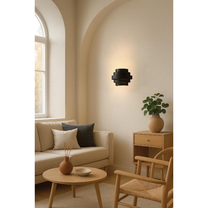 VK/04688/WA/D/B/W - Μαύρο. 3000K. 11W. 1.200lm. AC220-240V. 180°. LED SMD. Φωτιστικό τοίχου. -20°C → 40°C. 30.000hrs. Dim yes, 3-step. CRI>80. Σίδερο. IP20 VK/04688/WA/D/B/W - Μαύρο. 3000K. 11W. 1.200lm. AC220-240V. 180°. LED SMD. Φωτιστικό τοίχου. -20°C → 40°C. 30.000hrs. Dim yes, 3-step. CRI>80. Σίδερο. IP20