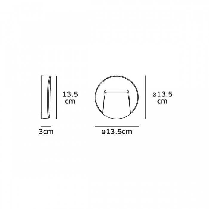 VK/02144/W/W -<p>Φωτιστικό Led τοίχου στρογγυλό, 220-240V, 3W, 3000K, 425lm, CRI>80, IP65, ø13.5x3cm, λευκό</p> VK/02144/W/W -<p>Φωτιστικό Led τοίχου στρογγυλό, 220-240V, 3W, 3000K, 425lm, CRI>80, IP65, ø13.5x3cm, λευκό</p>
