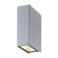 VK/02091/G/W - Φωτιστικό Led τοίχου, Up/down, 100-240V, 8W, 3000K, 346lm, CRI>83, IP54, 4.3x12.5x9cm, γκρι