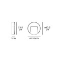 VK/02144/AN/W - Φωτιστικό Led τοίχου στρογγυλό, 220-240V, 3W, 3000K, 425lm, CRI>80, IP65, ø13.5x3cm, ανθρακί 