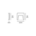 VK/02145/W/W - Φωτιστικό Led τοίχου τετράγωνο, 220-240V, 3W, 3000K, 397lm, CRI>80, IP65, 12x12x3cm, λευκό 