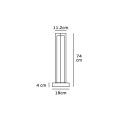 VK/02131/G/W/70 - TERRA Φωτιστικό Led δαπέδου, 220-240V, 9W, 3000K, 513lm, CRI>80, 18x18x74cm, γκρι, IP65