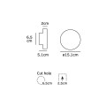 VK/02053/W/W - Φωτιστικό Led τοίχου, 220-240V, 9W, 3000K, 891lm, CRI>80, IP54, ø15.1x5.1cm, λευκό