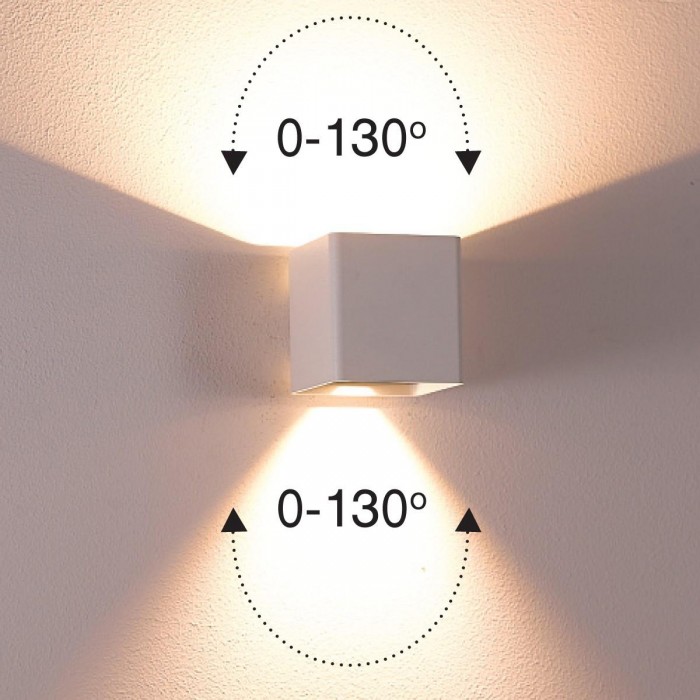 VK/02093/W/W -<p>Φωτιστικό Led τοίχου, Up/down, 100-240V, 14W, 3000K, 1.510lm, 0-130°, CRI>82, IP54, 10x10.5x11.9cm, λευκό</p> VK/02093/W/W -<p>Φωτιστικό Led τοίχου, Up/down, 100-240V, 14W, 3000K, 1.510lm, 0-130°, CRI>82, IP54, 10x10.5x11.9cm, λευκό</p>