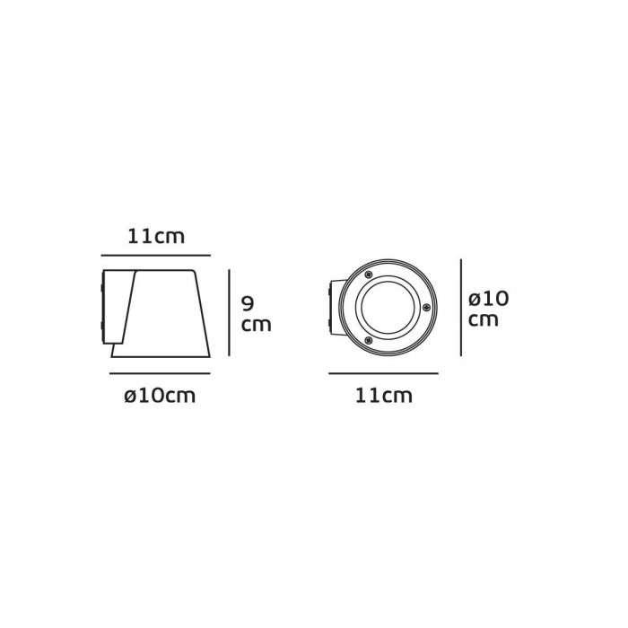 VK/01095/W - Φωτιστικό τοίχου, 220-240V, GU10/PAR16, Max. 12W (LED), IP54, ø10x9x11cm, λευκό VK/01095/W - Φωτιστικό τοίχου, 220-240V, GU10/PAR16, Max. 12W (LED), IP54, ø10x9x11cm, λευκό
