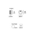 VK/02147/W/W - Φωτιστικό Led τοίχου, 220-240V, 2W, 3000K, 175lm, CRI>80, IP65, ø8x3.8cm, λευκό
