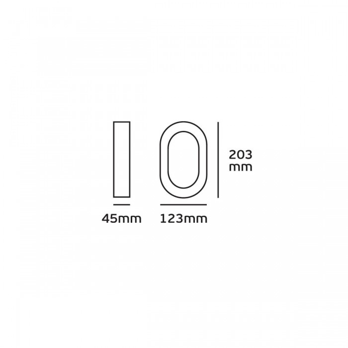 VK/02060/W/W - Φωτιστικό Led εξωτερικού χώρου, οβάλ, Led, IP54, 10W, 3000K, λευκό 