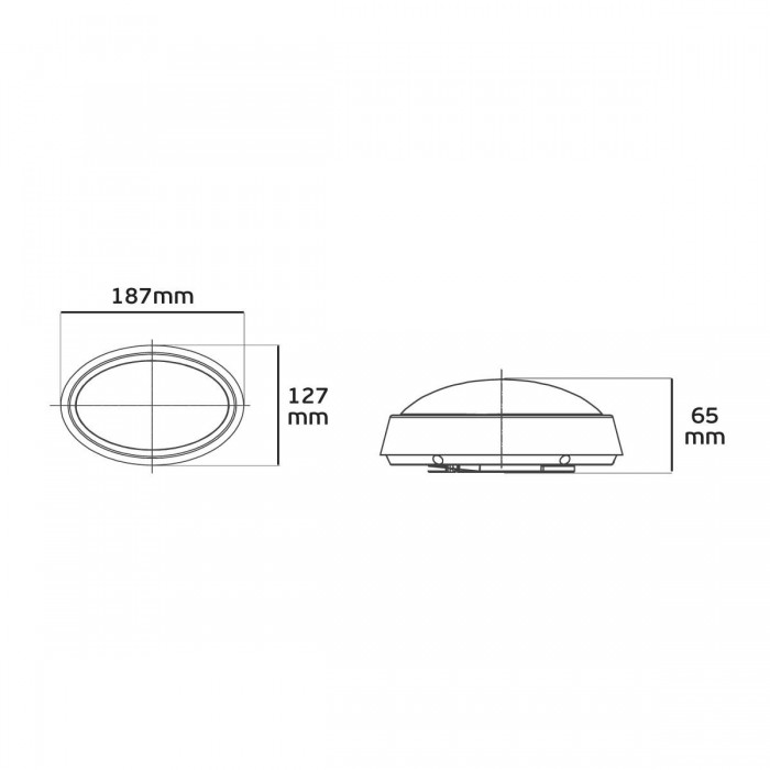VK/02162/W/C - Φωτιστικό Led εξωτερικού χώρου, οβάλ, 8W, 554lm, 4000K, IP64, λευκό 