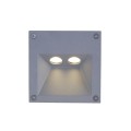 VK/02106/G/W - Φωτιστικό Led τοίχου, 200-240V, 2W, 3000K, 169lm, CRI>80, IP65, 11.4x11.4x6.5cm, γκρι